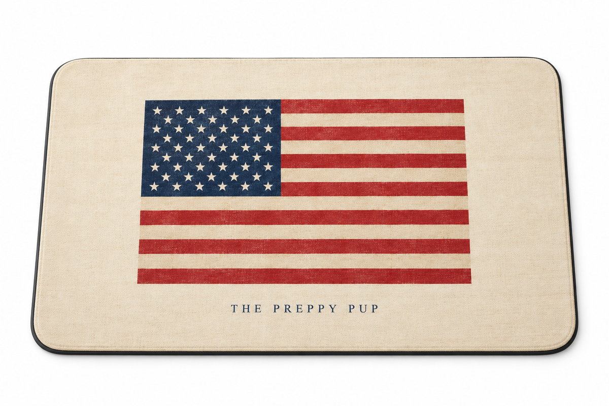 Old Glory Pet Mat on a white background