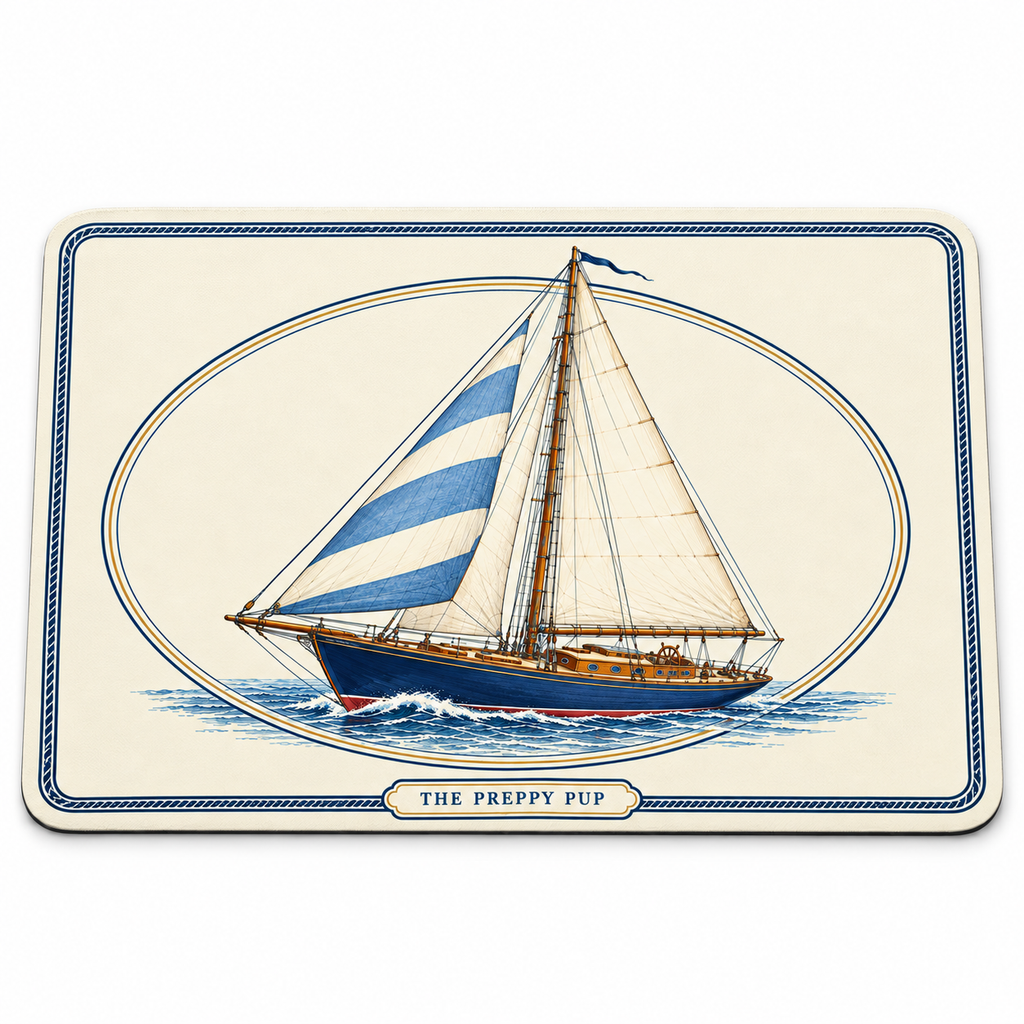 Afternoon Sail Pet Mat on a white background