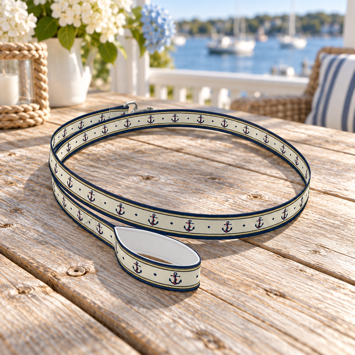 Anchors Away Leash in a coastal setting