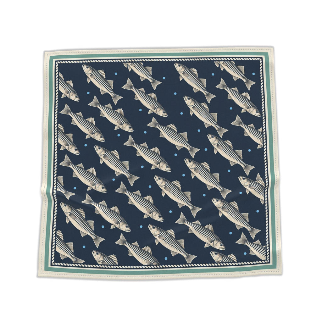 Catch of the Day Bandana laid out as a full square on a white background