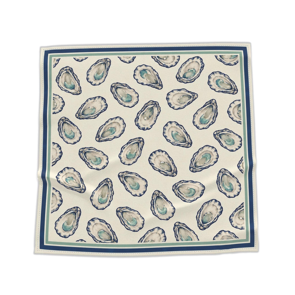 Oyster Club Bandana laid out as a full square on a white background