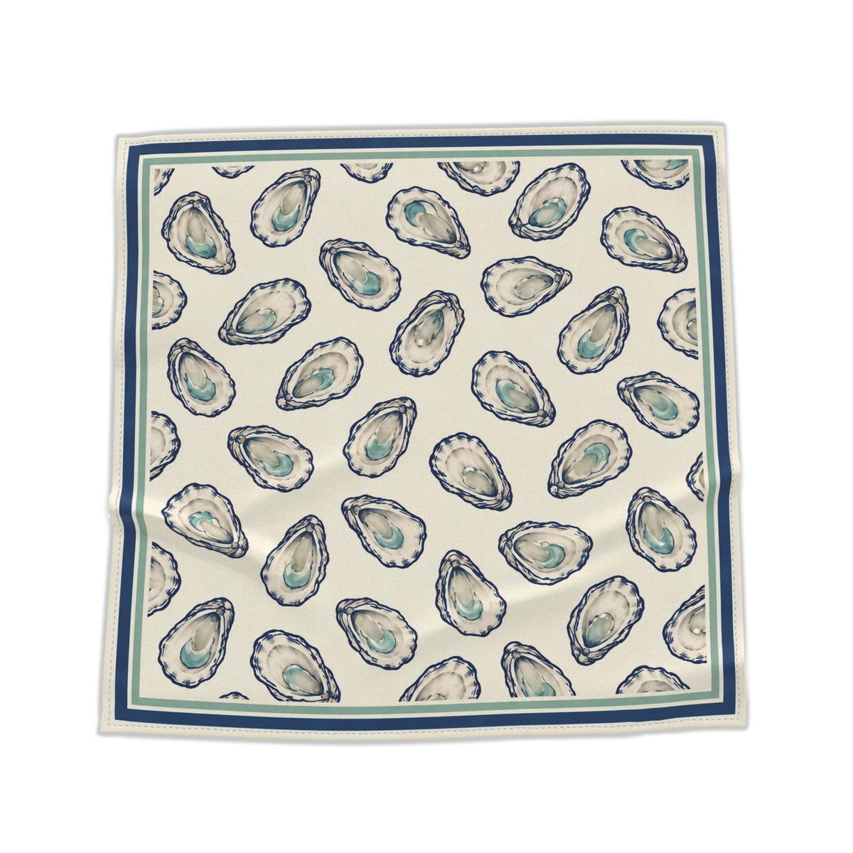Oyster Club Bandana laid out as a full square on a white background