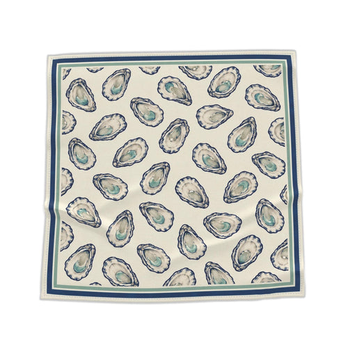 Oyster Club Bandana laid out as a full square on a white background